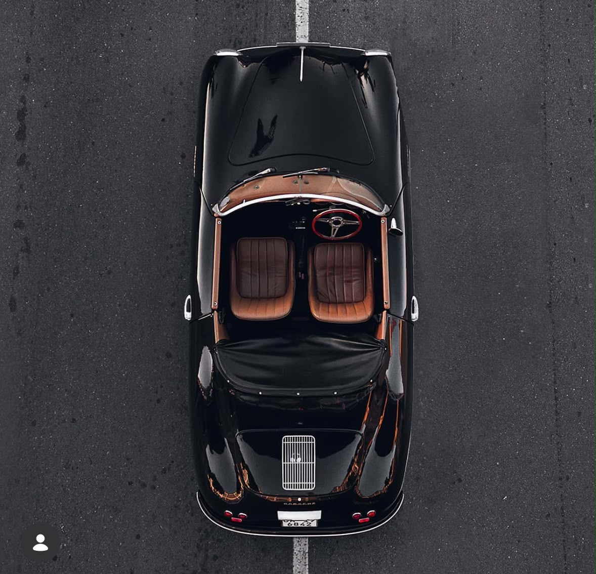 Black Speedster cabin and bodywork from above